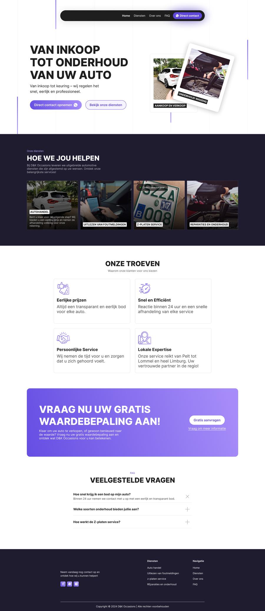 Website van D&K Occasions