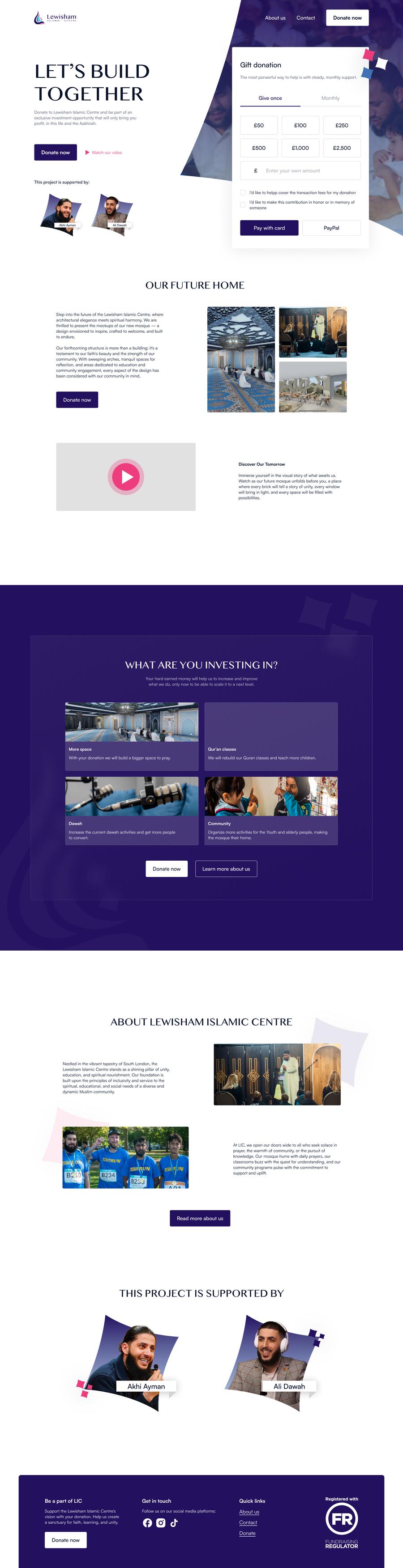 Website van LIC — donatieplatform
